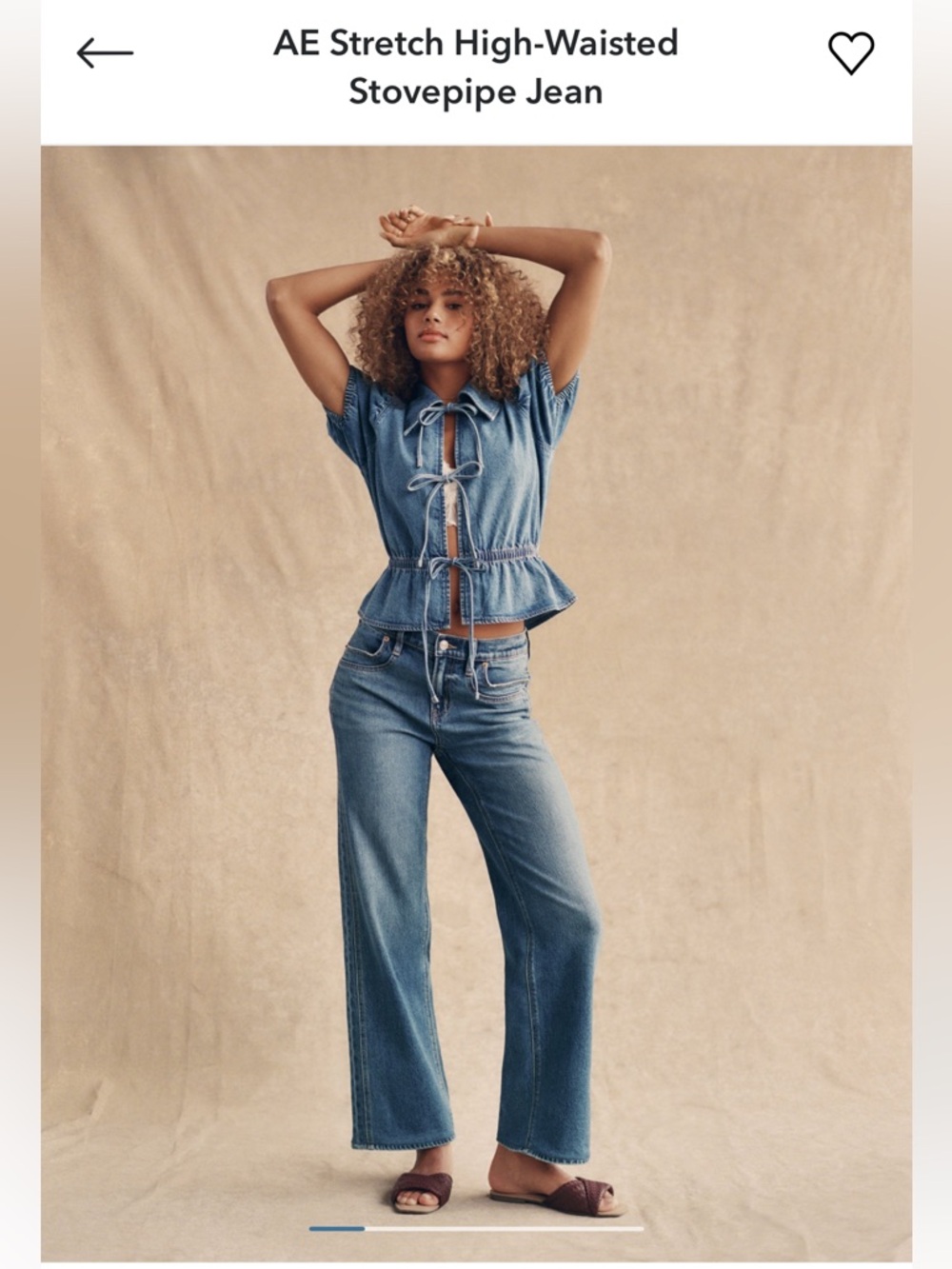 AE stretch highwaisted stovepipe jean women’s size 18 long - Picture 7 of 7